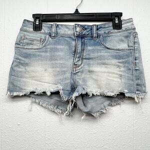 Victoria's Secret Pink Low Rise Denim Short Womens 6 Y2K Grunge Cotton Stretch